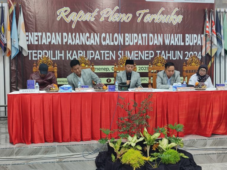 KPU Sumenep Tetapkan Pasangan FAHAM Bupati dan Wakil Bupati Terpilih Sumenep